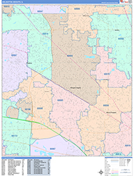 Arlington Heights Wall Map Color Cast Style 2026